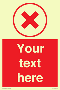 IV7130: Custom red background, red cross in circle sign