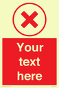 IV7130: Custom red background, red cross in circle sign