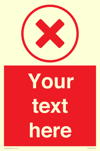 IV7130: Custom red background, red cross in circle sign