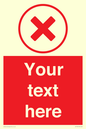 IV7130: Custom red background, red cross in circle sign