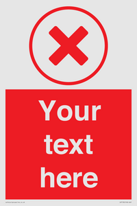 IV7130: Custom red background, red cross in circle sign