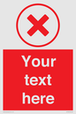 IV7130: Custom red background, red cross in circle sign