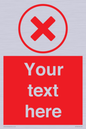 IV7130: Custom red background, red cross in circle sign