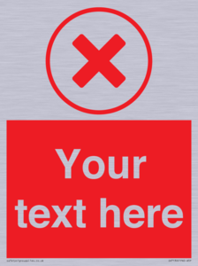 IV7130: Custom red background, red cross in circle sign