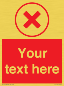 IV7130: Custom red background, red cross in circle sign