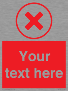 IV7130: Custom red background, red cross in circle sign