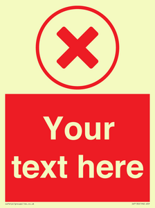 IV7130: Custom red background, red cross in circle sign
