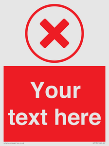 IV7130: Custom red background, red cross in circle sign