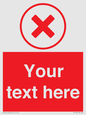 IV7130: Custom red background, red cross in circle sign