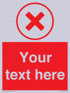 IV7130: Custom red background, red cross in circle sign