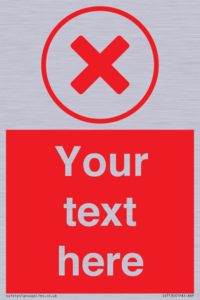 IV7130: Custom red background, red cross in circle sign