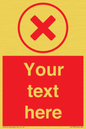 IV7130: Custom red background, red cross in circle sign