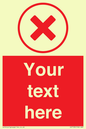 IV7130: Custom red background, red cross in circle sign