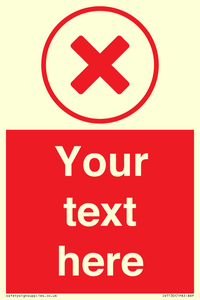 IV7130: Custom red background, red cross in circle sign