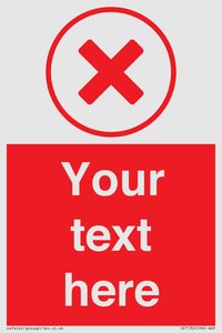 IV7130: Custom red background, red cross in circle sign