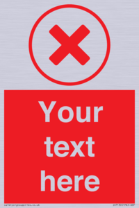 IV7130: Custom red background, red cross in circle sign