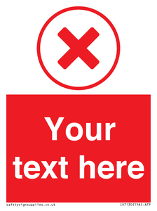 IV7130: Custom red background, red cross in circle sign