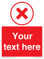 IV7130: Custom red background, red cross in circle sign