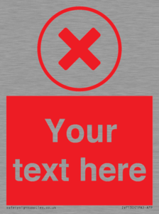 IV7130: Custom red background, red cross in circle sign