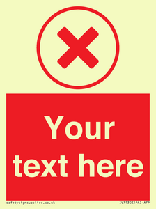 IV7130: Custom red background, red cross in circle sign