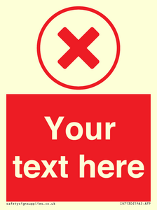 IV7130: Custom red background, red cross in circle sign