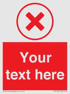 IV7130: Custom red background, red cross in circle sign