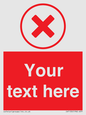 IV7130: Custom red background, red cross in circle sign