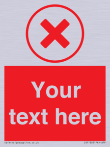 IV7130: Custom red background, red cross in circle sign