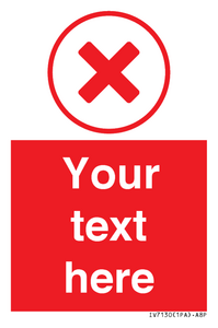 IV7130: Custom red background, red cross in circle sign