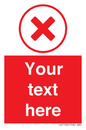 IV7130: Custom red background, red cross in circle sign
