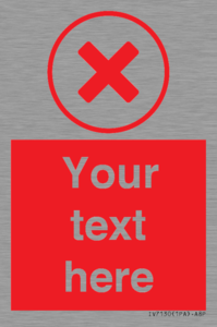 IV7130: Custom red background, red cross in circle sign