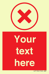 IV7130: Custom red background, red cross in circle sign