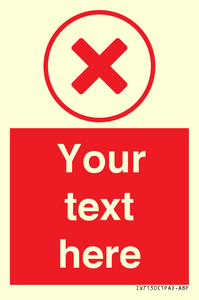 IV7130: Custom red background, red cross in circle sign