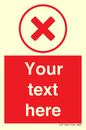 IV7130: Custom red background, red cross in circle sign