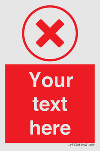 IV7130: Custom red background, red cross in circle sign