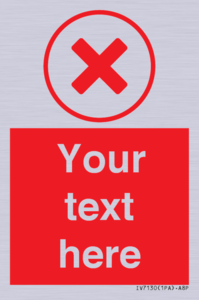 IV7130: Custom red background, red cross in circle sign