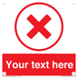 IV7130: Custom red background, red cross in circle sign
