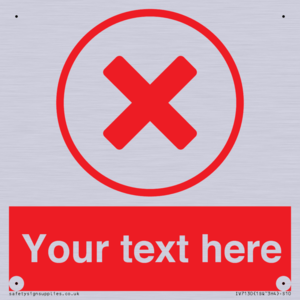 IV7130: Custom red background, red cross in circle sign