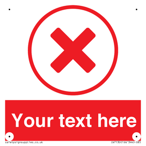 IV7130: Custom red background, red cross in circle sign