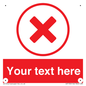 IV7130: Custom red background, red cross in circle sign