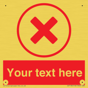 IV7130: Custom red background, red cross in circle sign