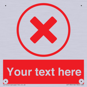IV7130: Custom red background, red cross in circle sign