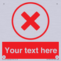 IV7130: Custom red background, red cross in circle sign