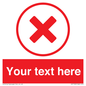 IV7130: Custom red background, red cross in circle sign