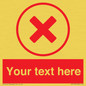 IV7130: Custom red background, red cross in circle sign