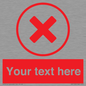 IV7130: Custom red background, red cross in circle sign