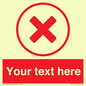 IV7130: Custom red background, red cross in circle sign