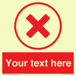 IV7130: Custom red background, red cross in circle sign