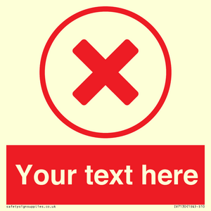IV7130: Custom red background, red cross in circle sign
