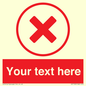 IV7130: Custom red background, red cross in circle sign